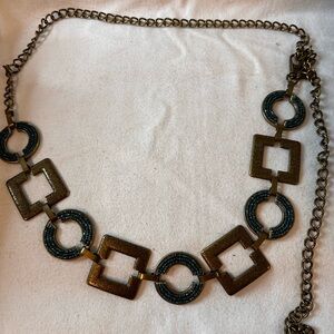 Chico's Bronze and Black Square Necklace